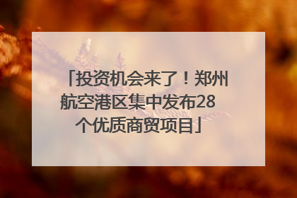 投资机会来了！郑州航空港区集中发布28个优质商贸项目