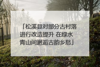 松溪县对部分古村落进行改造提升 在绿水青山间邂逅古韵乡愁