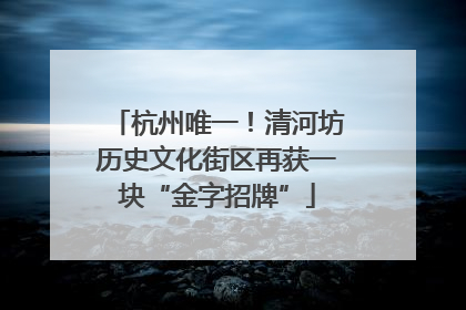 杭州唯一！清河坊历史文化街区再获一块“金字招牌”