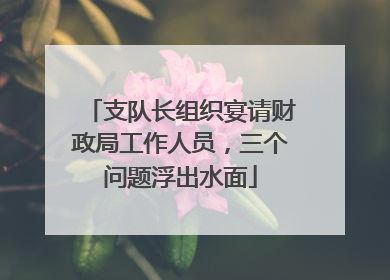 支队长组织宴请财政局工作人员，三个问题浮出水面