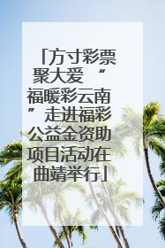 方寸彩票聚大爱 “福暖彩云南”走进福彩公益金资助项目活动在曲靖举行