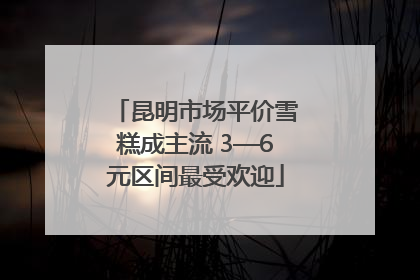 昆明市场平价雪糕成主流 3—6元区间最受欢迎