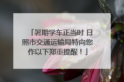暑期学车正当时 日照市交通运输局特向您作以下郑重提醒！
