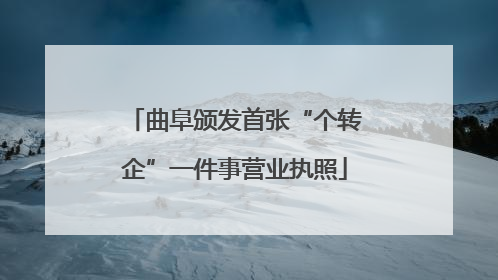 曲阜颁发首张“个转企”一件事营业执照