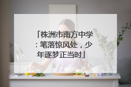 株洲市南方中学：笔落惊风处，少年逐梦正当时