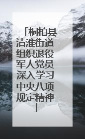 桐柏县清淮街道组织退役军人党员深入学习中央八项规定精神