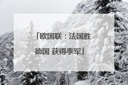 欧国联：法国胜德国 获得季军