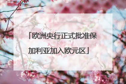 欧洲央行正式批准保加利亚加入欧元区