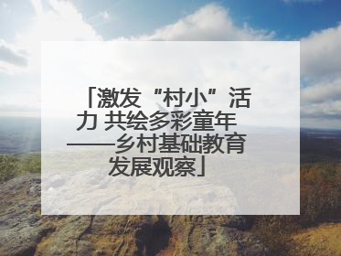 激发“村小”活力 共绘多彩童年——乡村基础教育发展观察