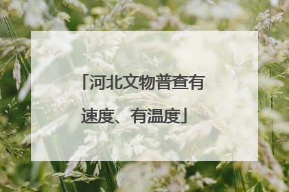 河北文物普查有速度、有温度