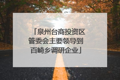 泉州台商投资区管委会主要领导到百崎乡调研企业