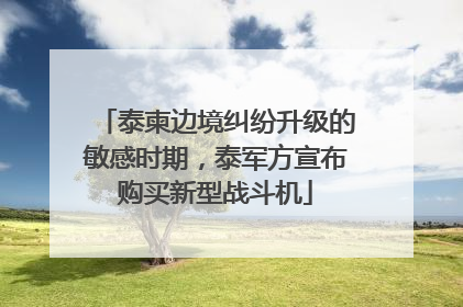 泰柬边境纠纷升级的敏感时期，泰军方宣布购买新型战斗机