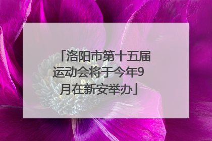 洛阳市第十五届运动会将于今年9月在新安举办