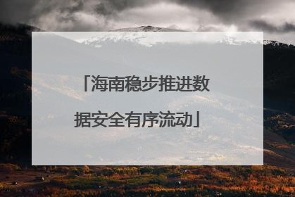 海南稳步推进数据安全有序流动