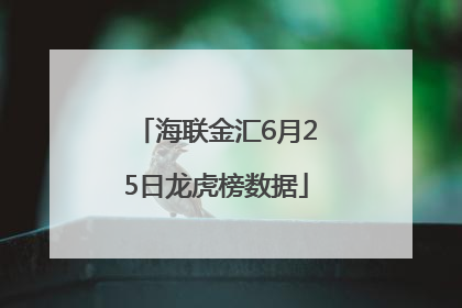 海联金汇6月25日龙虎榜数据