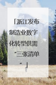 浙江发布制造业数字化转型供需“三张清单”