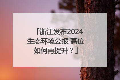 浙江发布2024生态环境公报 高位如何再提升？