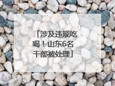 涉及违规吃喝！山东6名干部被处理