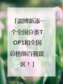 淄博新添一个全国分类TOP1和全国总榜前百强景区！