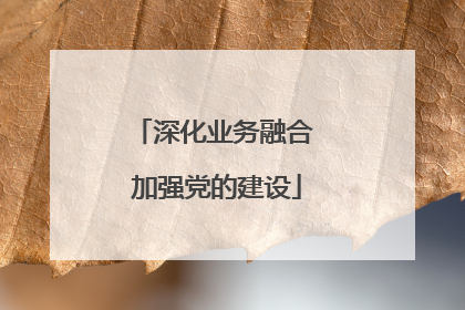 深化业务融合 加强党的建设
