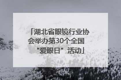 湖北省眼镜行业协会举办第30个全国“爱眼日”活动