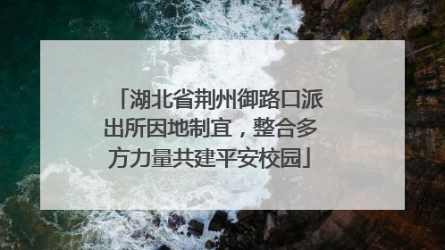 湖北省荆州御路口派出所因地制宜，整合多方力量共建平安校园
