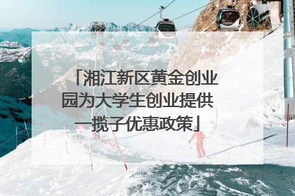 湘江新区黄金创业园为大学生创业提供一揽子优惠政策