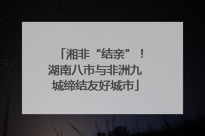 湘非“结亲”！湖南八市与非洲九城缔结友好城市
