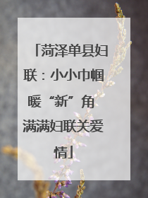 菏泽单县妇联：小小巾帼暖“新”角 满满妇联关爱情