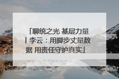 聊统之光 基层力量丨李云：用脚步丈量数据 用责任守护真实