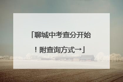 聊城中考查分开始！附查询方式→