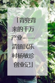 背兜背来的千万产业——清镇民乐村杨敏珍创业记