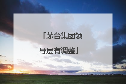 茅台集团领导层有调整