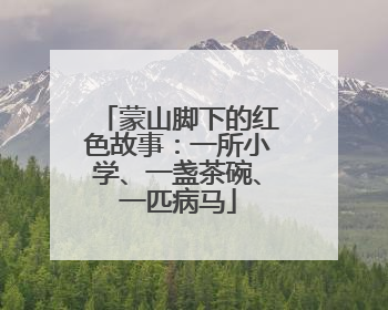 蒙山脚下的红色故事：一所小学、一盏茶碗、一匹病马