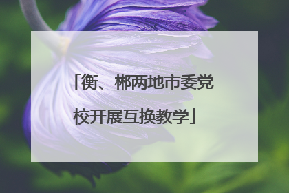 衡、郴两地市委党校开展互换教学