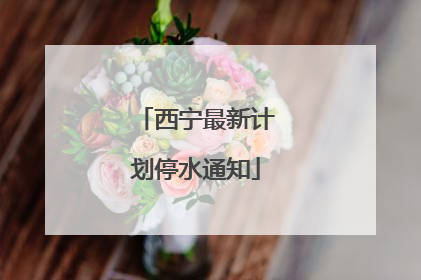 西宁最新计划停水通知