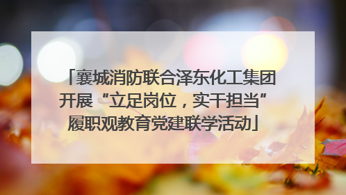 襄城消防联合泽东化工集团开展“立足岗位，实干担当”履职观教育党建联学活动