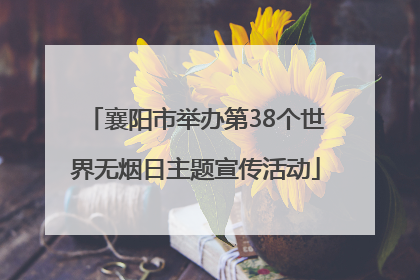襄阳市举办第38个世界无烟日主题宣传活动