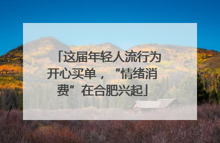 这届年轻人流行为开心买单，“情绪消费”在合肥兴起