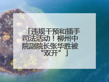 违规干预和插手司法活动！柳州中院副院长张华胜被“双开”