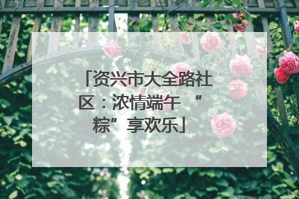 资兴市大全路社区：浓情端午 “粽”享欢乐