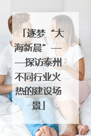 逐梦“大海新晨”——探访泰州不同行业火热的建设场景
