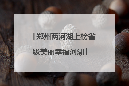 郑州两河湖上榜省级美丽幸福河湖