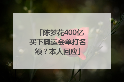 陈梦花400亿买下奥运会单打名额？本人回应