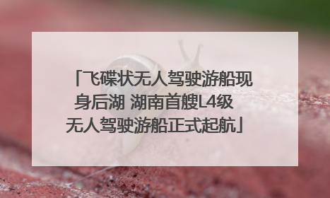飞碟状无人驾驶游船现身后湖 湖南首艘L4级无人驾驶游船正式起航