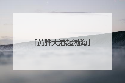 黄骅大港起渤海