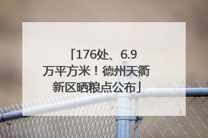 176处、6.9万平方米！德州天衢新区晒粮点公布