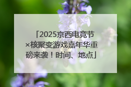 2025京西电竞节×核聚变游戏嘉年华重磅来袭！时间、地点