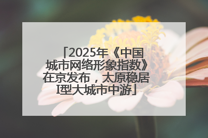 2025年《中国城市网络形象指数》在京发布，太原稳居I型大城市中游