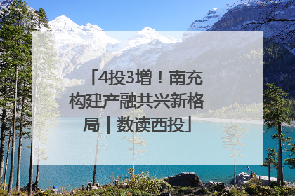 4投3增！南充构建产融共兴新格局｜数读西投